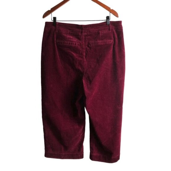 Addition Elle Cropped Corduroy Pant US 14 Red Wine - Picture 3 of 10